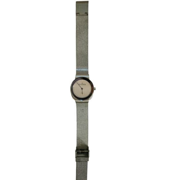 Skagen Denmark Silver Mesh Watch Stainless Steel Slim Minimalist Women’s 358SSSD main image 5